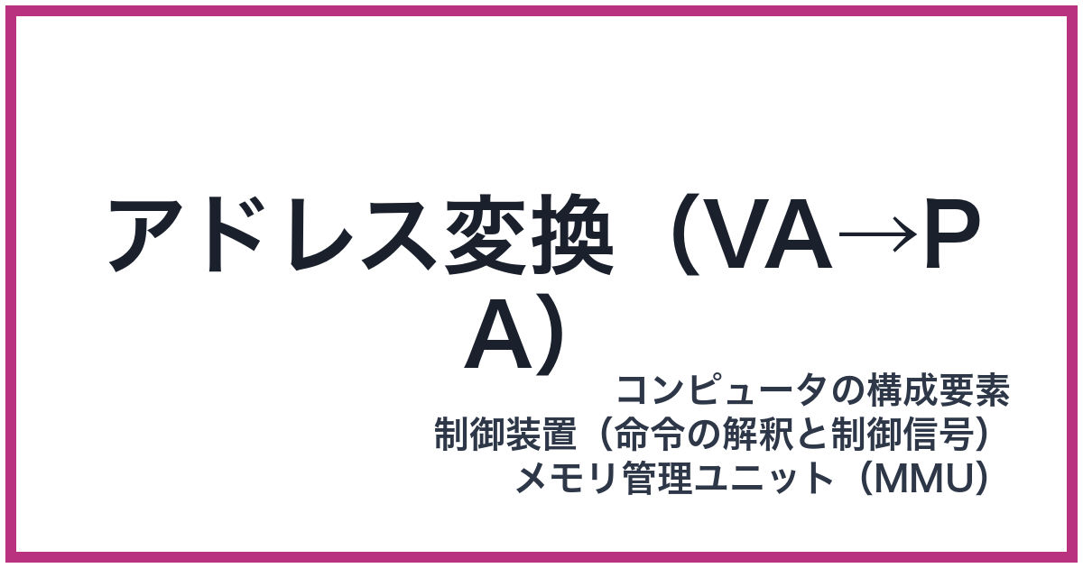 アドレス変換（VA→PA）