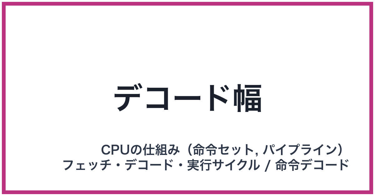 デコード幅