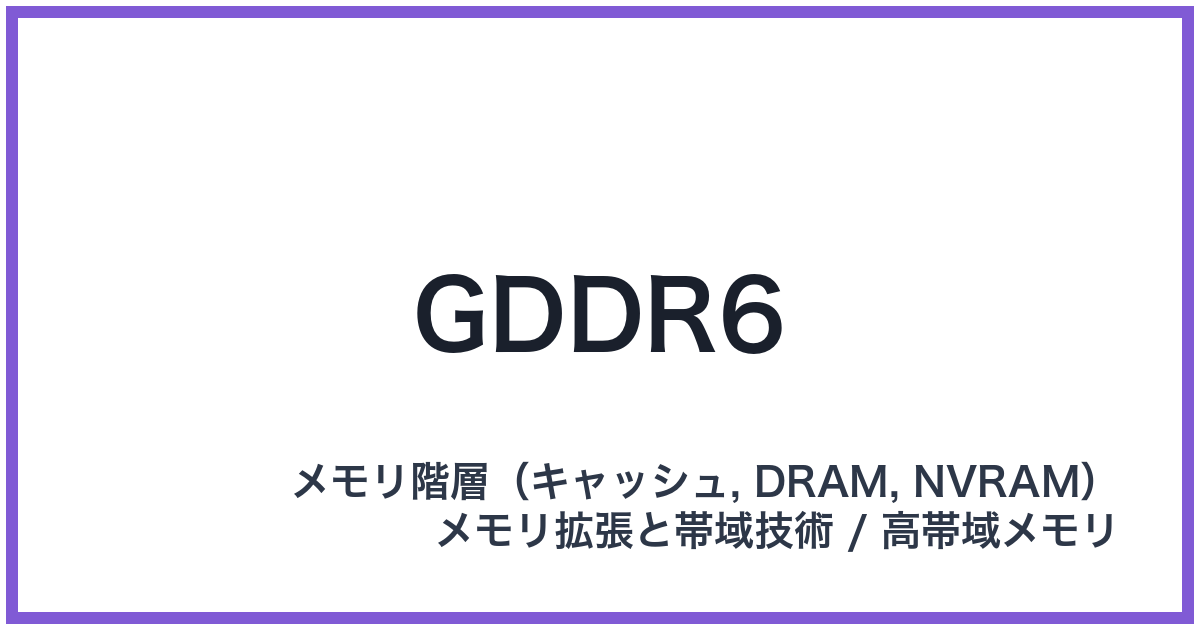 GDDR6(ジーディーディーアールシックス)