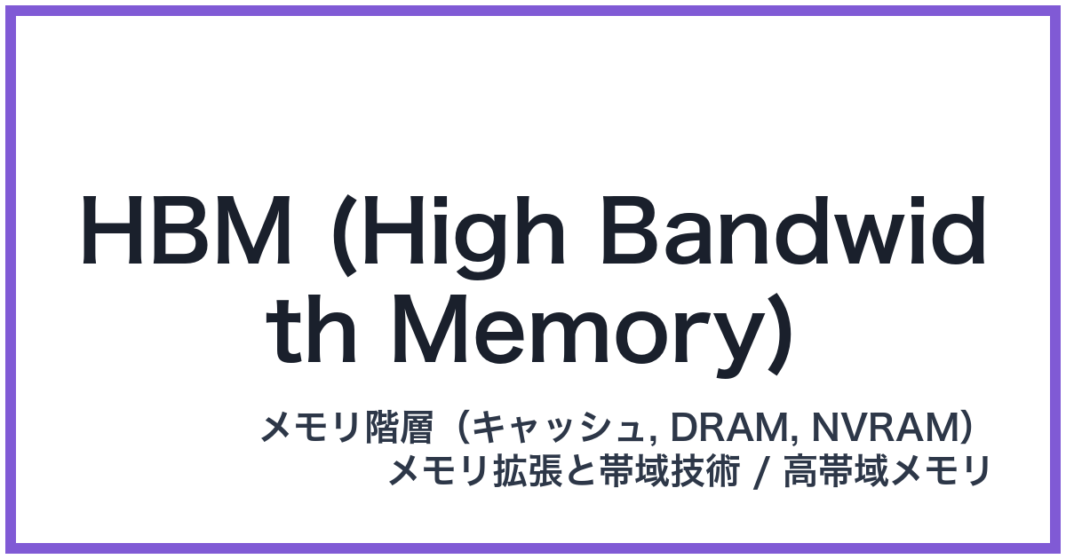 HBM (High Bandwidth Memory)(エイチビーエム)