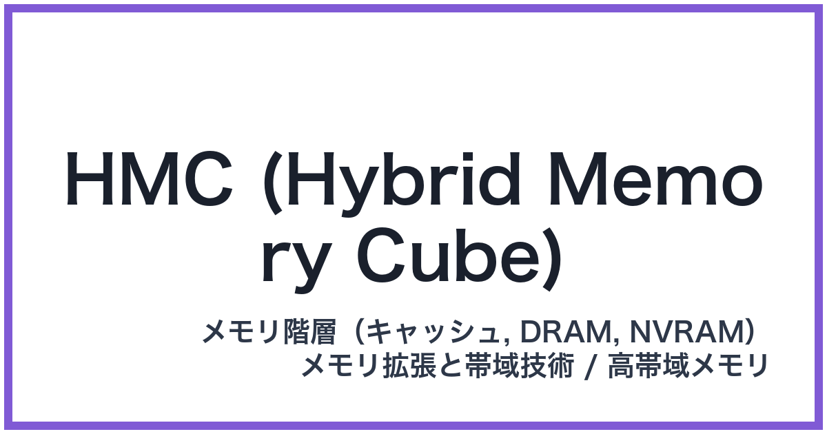 HMC (Hybrid Memory Cube)(エイチエムシー)
