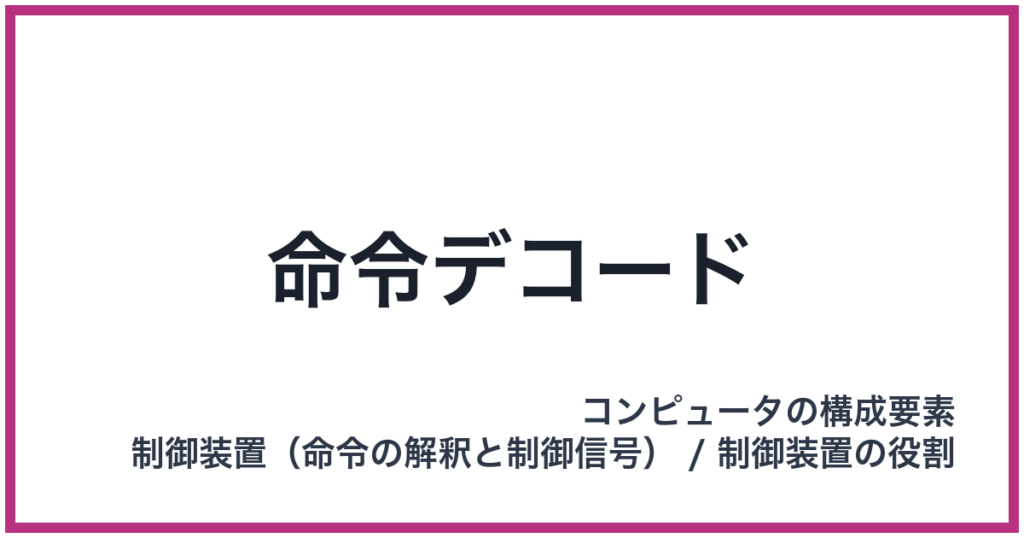 命令デコード