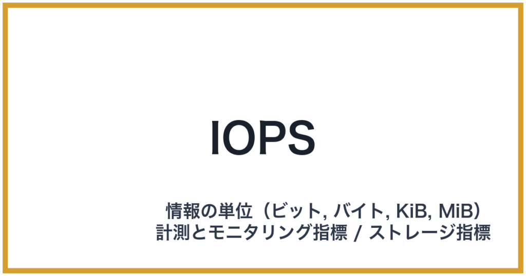 IOPS（IOPS: アイオーピーエス）