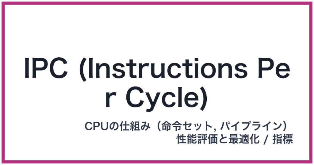 IPC (Instructions Per Cycle)（IPC: アイピーシー）