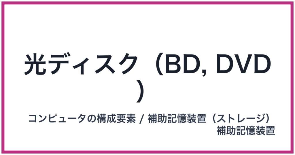 光ディスク（BD, DVD）