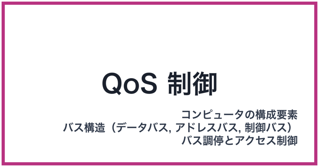 QoS 制御（QoS: キューオーエス）