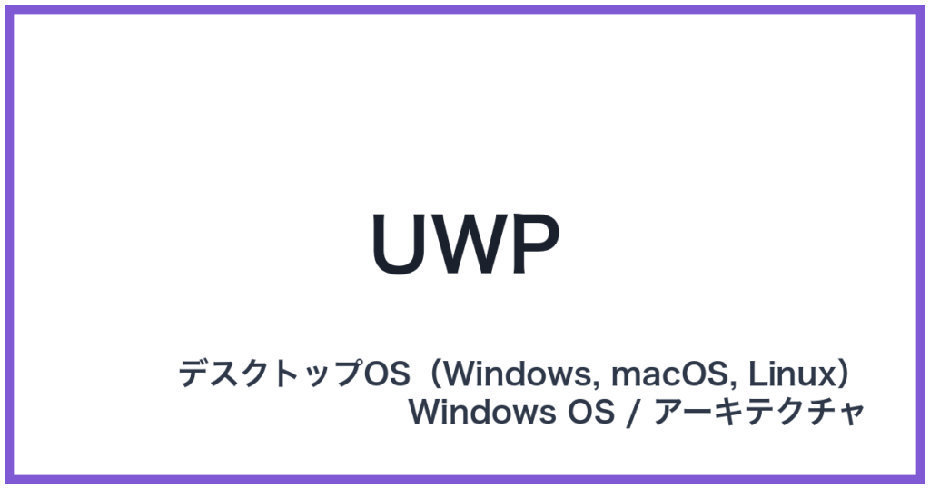 UWP（ユーダブリューピー）
