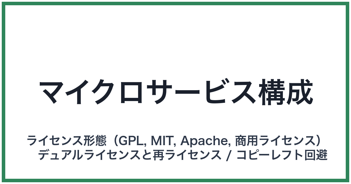 マイクロサービス構成