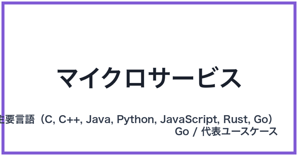 マイクロサービス