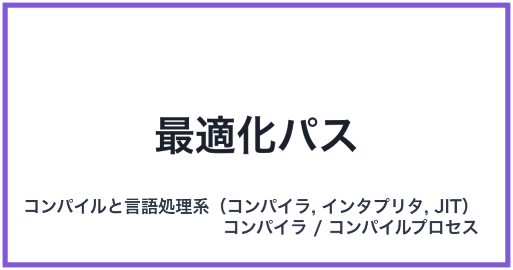 最適化パス